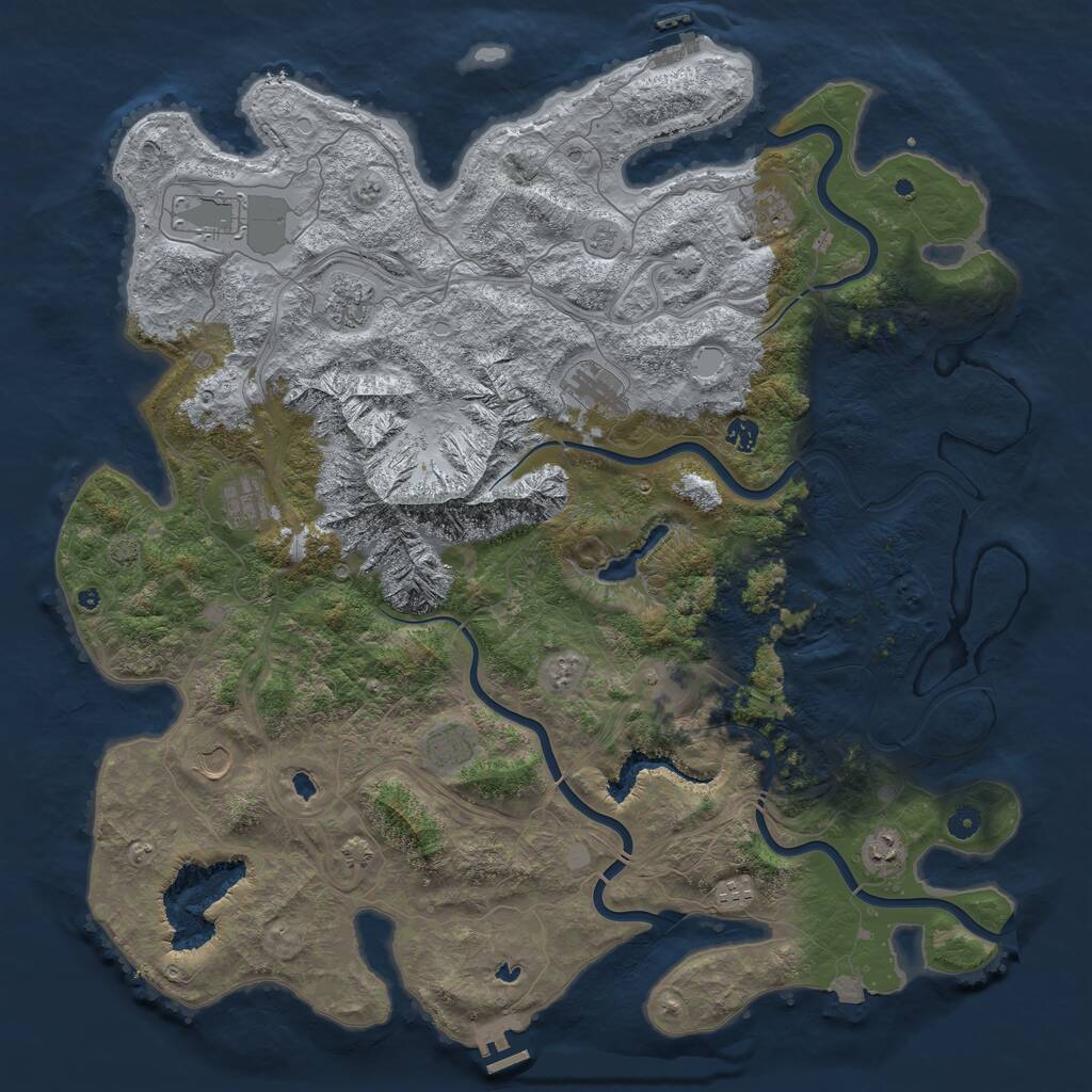 Rust Map: Procedural Map, Size: 5000, Seed: 1047310202, 17 Monuments