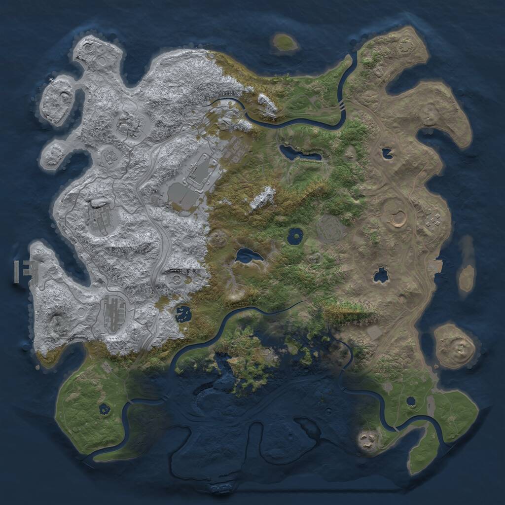Rust Map: Procedural Map, Size: 4500, Seed: 19265738, 17 Monuments