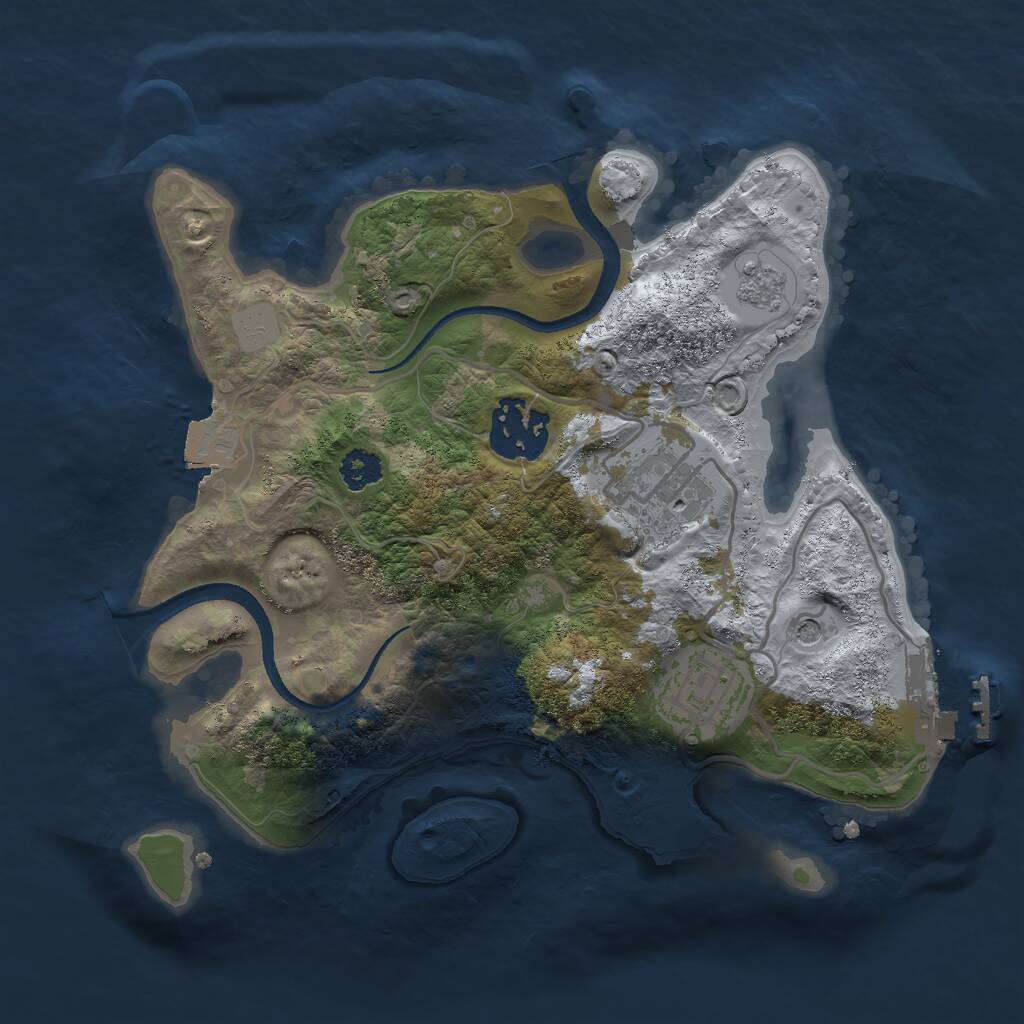 Rust Map: Procedural Map, Size: 2500, Seed: 113123331, 7 Monuments