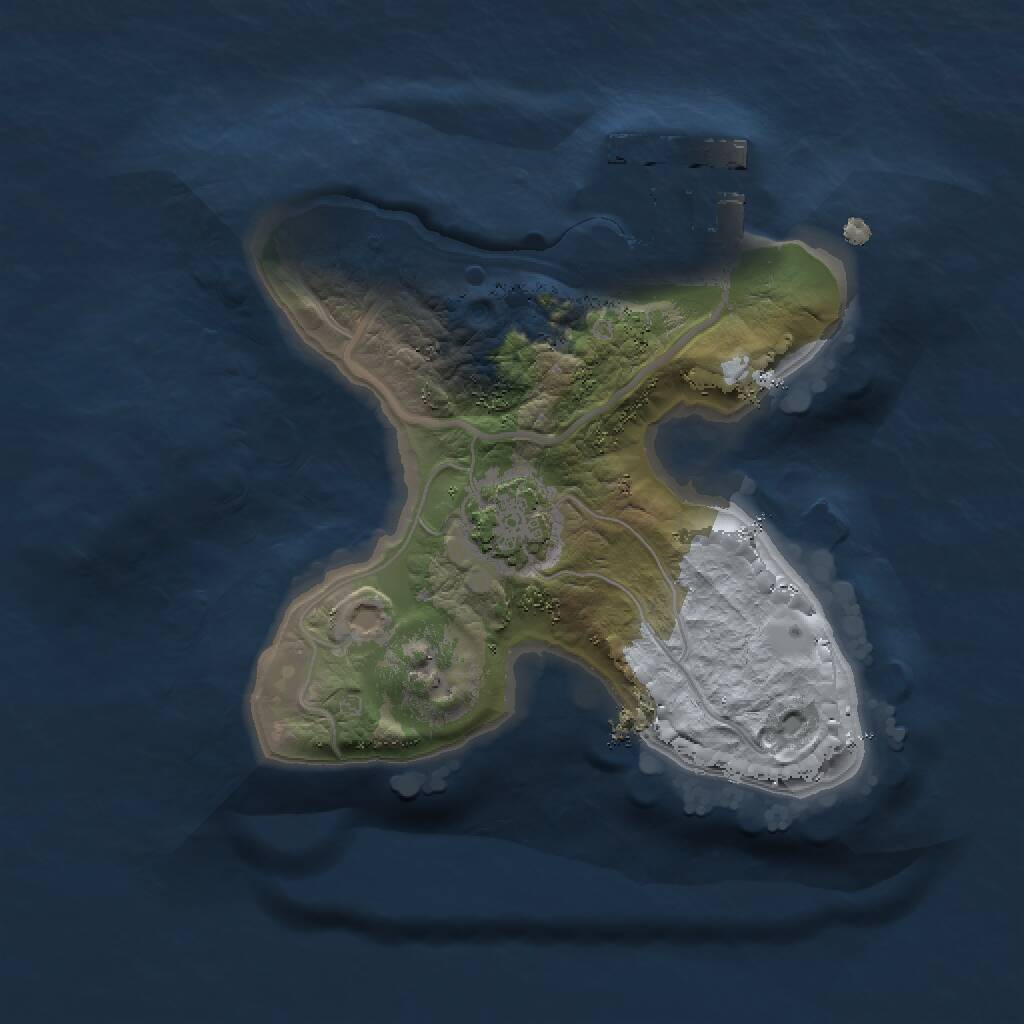Rust Map: Procedural Map, Size: 1500, Seed: 35325, 3 Monuments