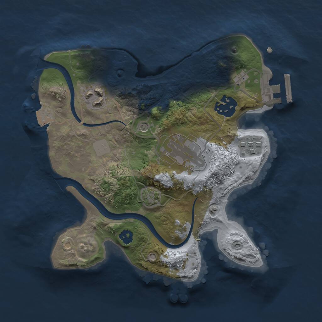 Rust Map: Procedural Map, Size: 2300, Seed: 35325, 8 Monuments