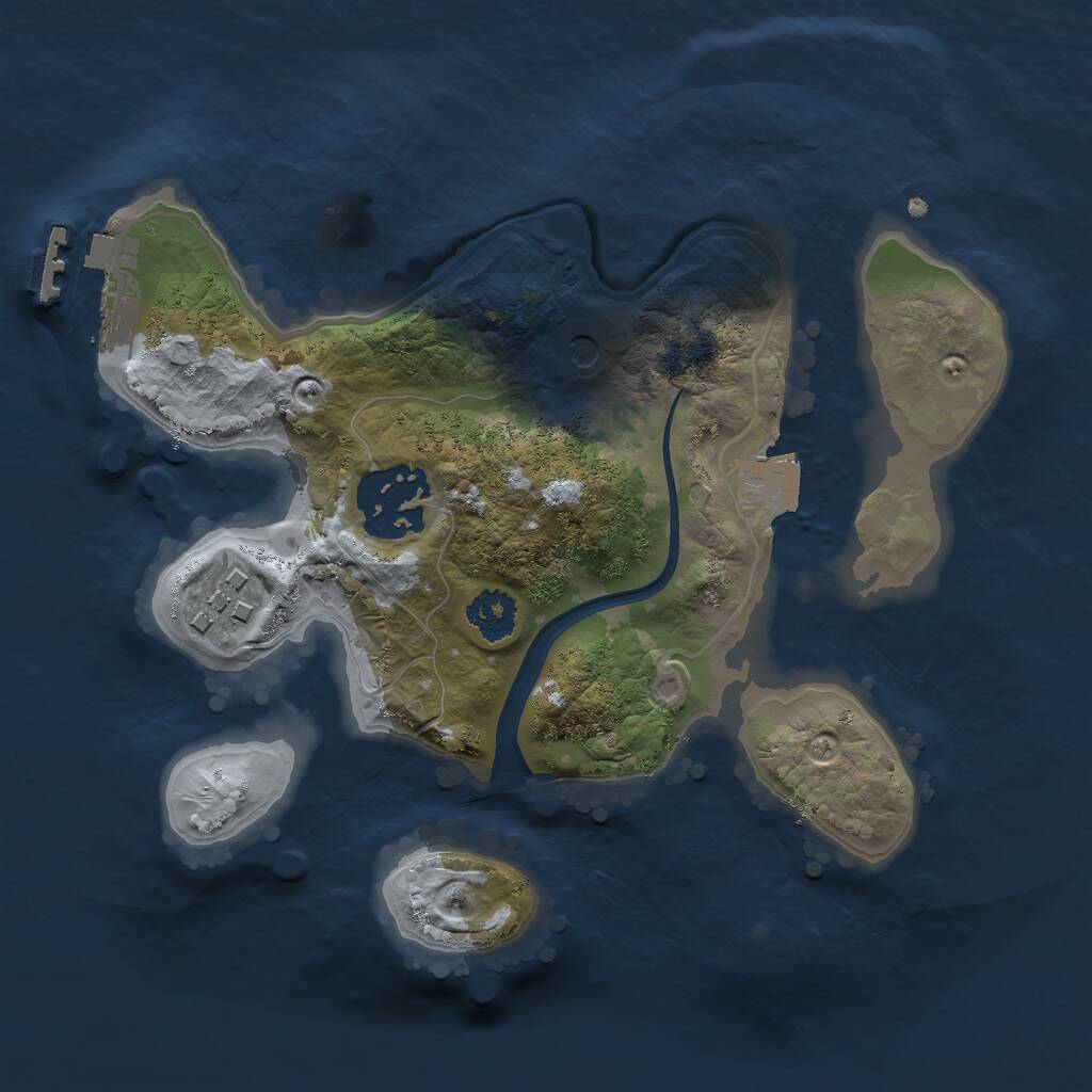 Rust Map: Procedural Map, Size: 2200, Seed: 1722782842, 5 Monuments