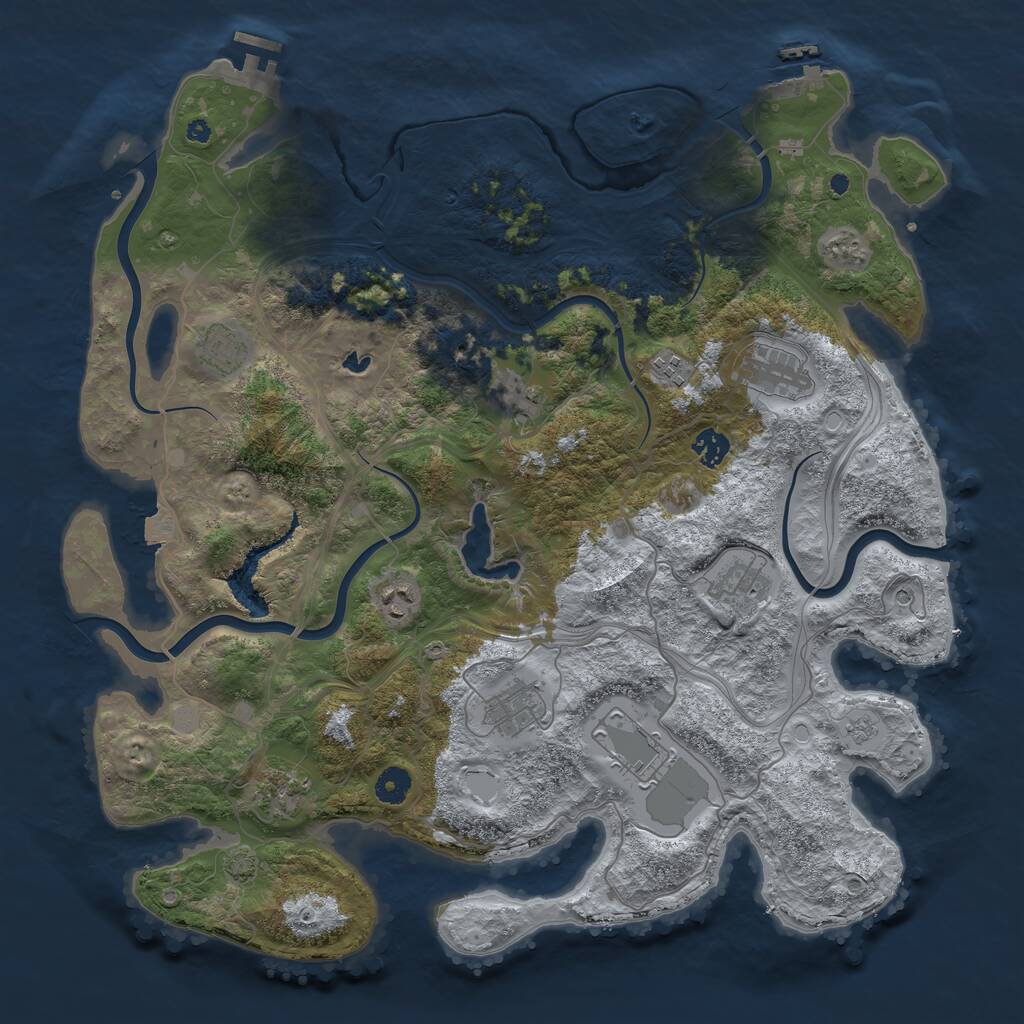 Rust Map: Procedural Map, Size: 4250, Seed: 183481635, 16 Monuments