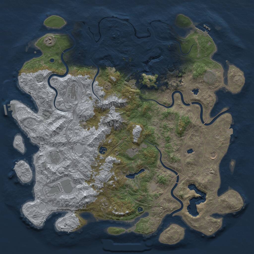 Rust Map: Procedural Map, Size: 5000, Seed: 1926106433, 17 Monuments