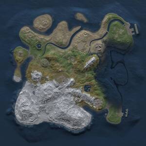 Thumbnail Rust Map: Procedural Map, Size: 3000, Seed: 1270244266, 10 Monuments