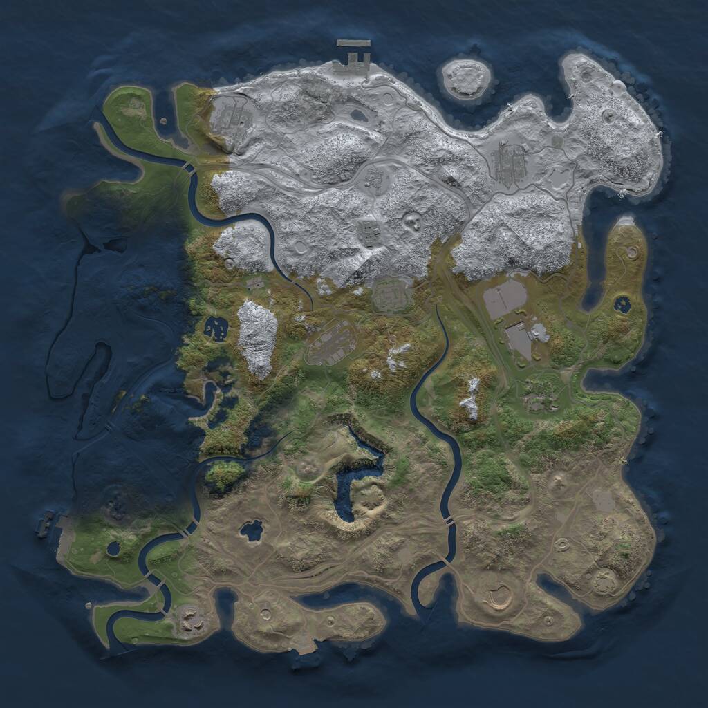 Rust Map: Procedural Map, Size: 4250, Seed: 1576909, 16 Monuments