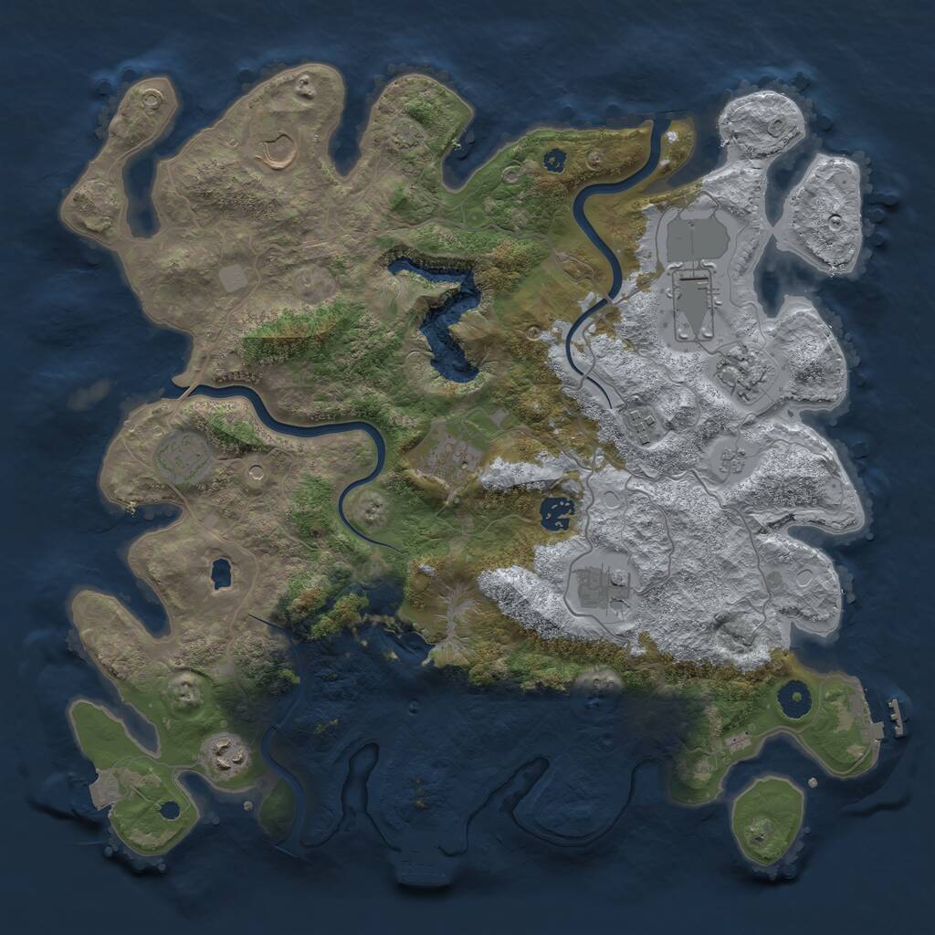 Rust Map: Procedural Map, Size: 4000, Seed: 2041378306, 15 Monuments