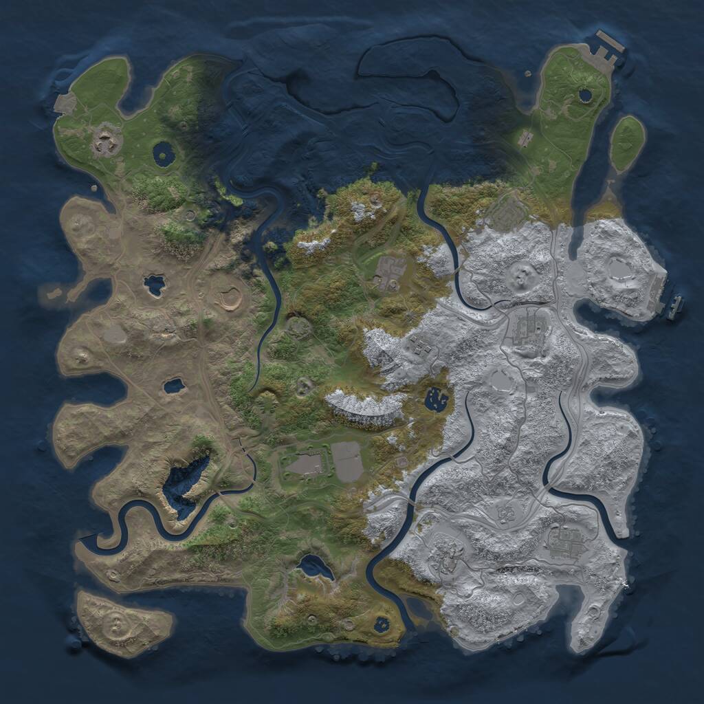 Rust Map: Procedural Map, Size: 4500, Seed: 181001585, 16 Monuments