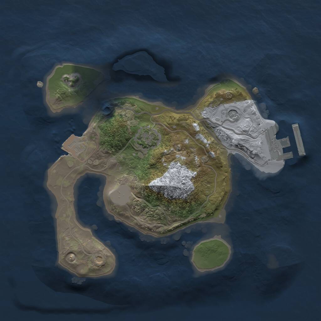 Rust Map: Procedural Map, Size: 2000, Seed: 521924619, 4 Monuments