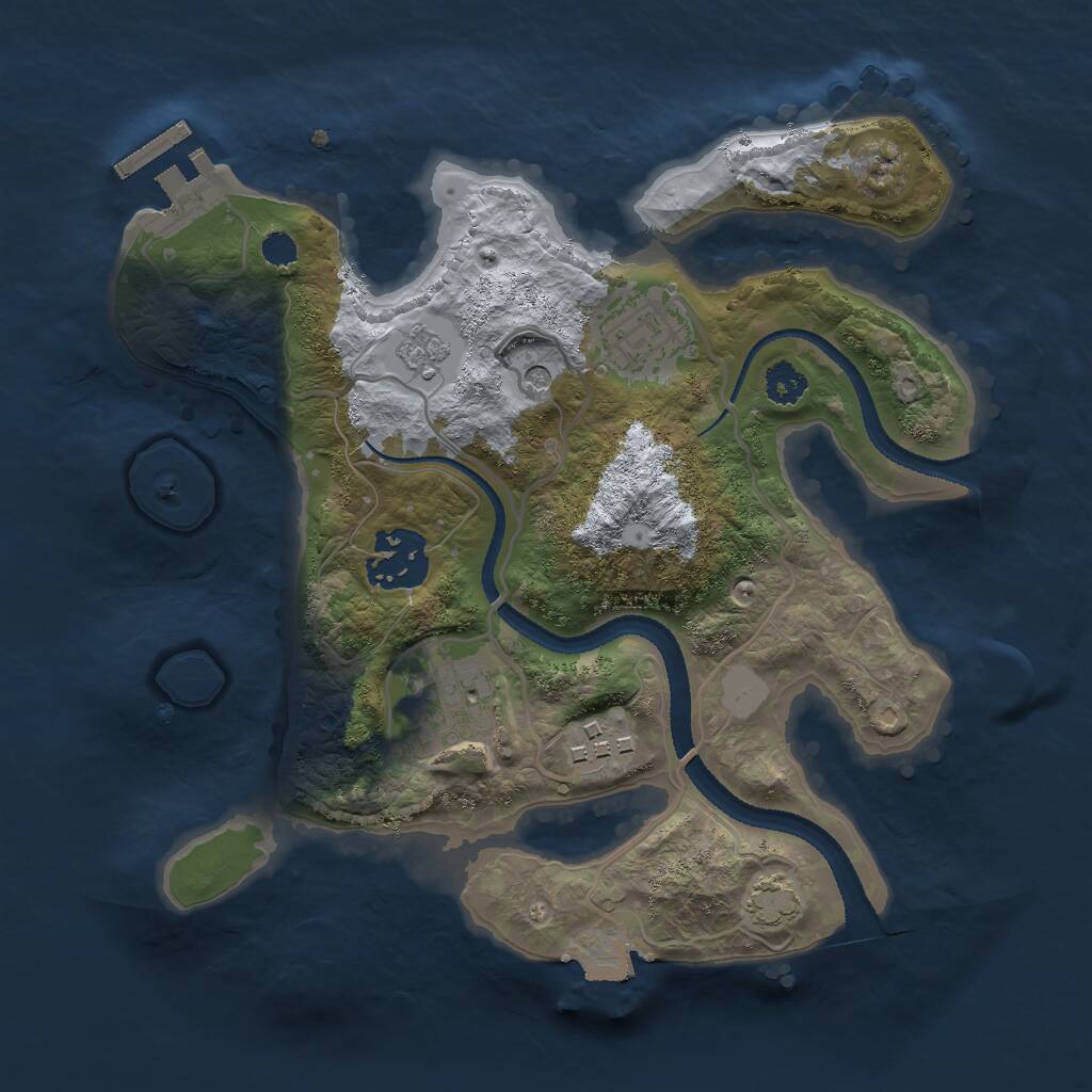 Rust Map: Procedural Map, Size: 2600, Seed: 420696767, 9 Monuments