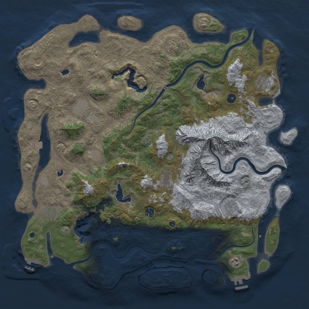 Rust Map: Procedural Map, Size: 5000, Seed: 198510730, 17 Monuments