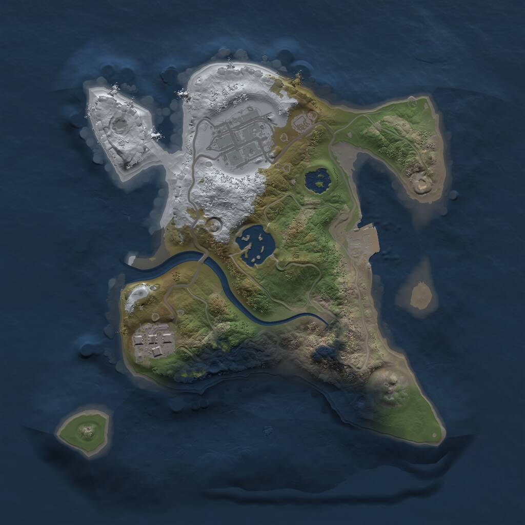 Rust Map: Procedural Map, Size: 2075, Seed: 1299898, 4 Monuments