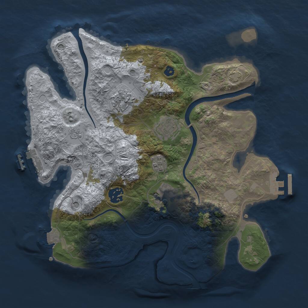 Rust Map: Procedural Map, Size: 3000, Seed: 19265738, 11 Monuments