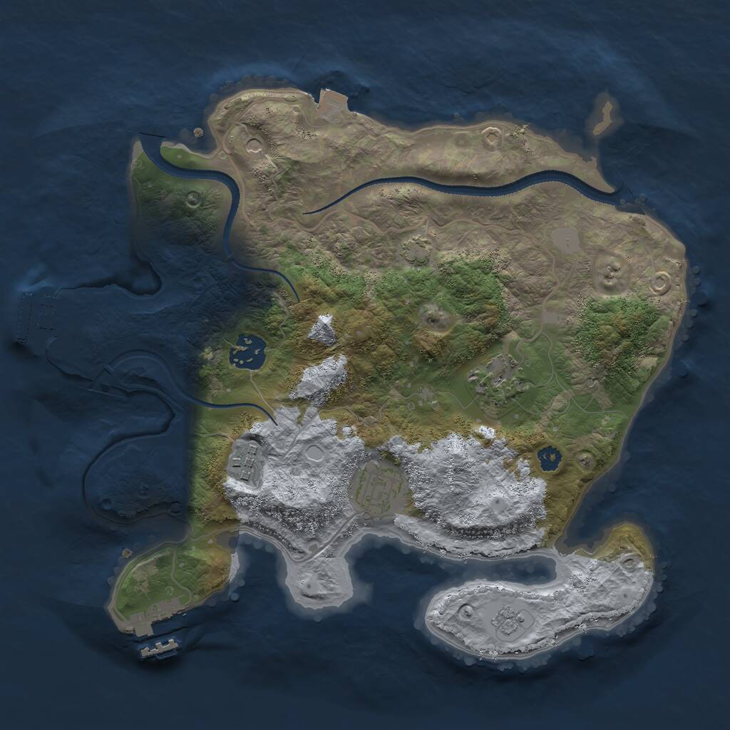 Rust Map: Procedural Map, Size: 3000, Seed: 91211295, 10 Monuments