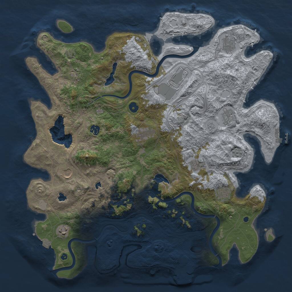 Rust Map: Procedural Map, Size: 4500, Seed: 1047198, 17 Monuments