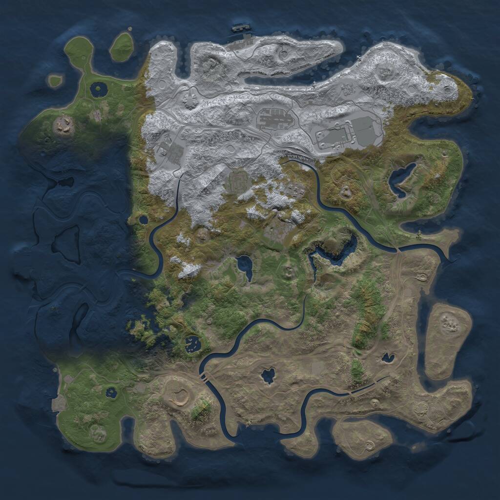 Rust Map: Procedural Map, Size: 4500, Seed: 1995723719, 15 Monuments