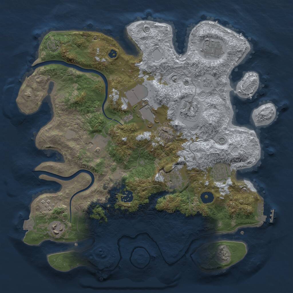 Rust Map: Procedural Map, Size: 3500, Seed: 155720127, 14 Monuments