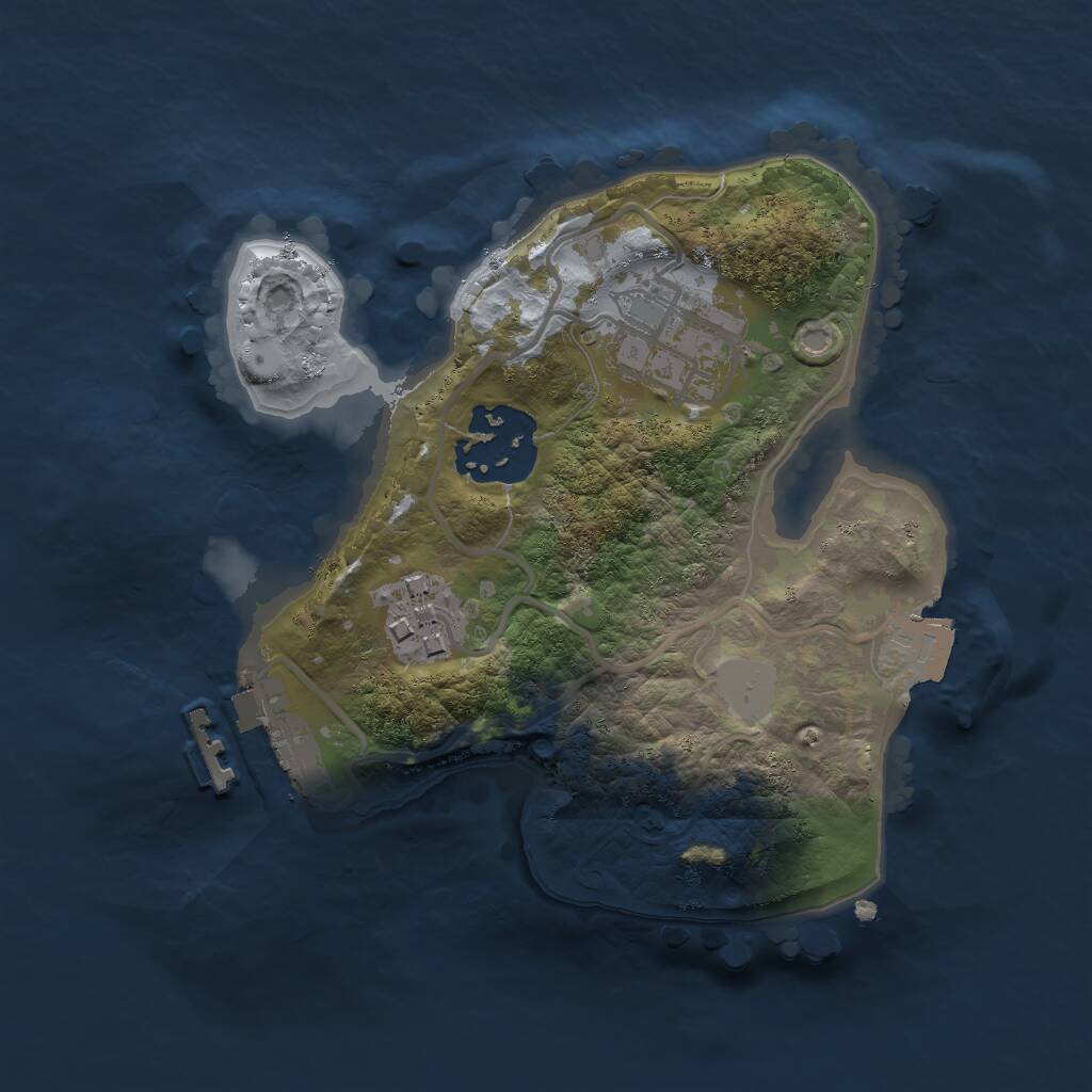 Rust Map: Procedural Map, Size: 2000, Seed: 28460707, 5 Monuments