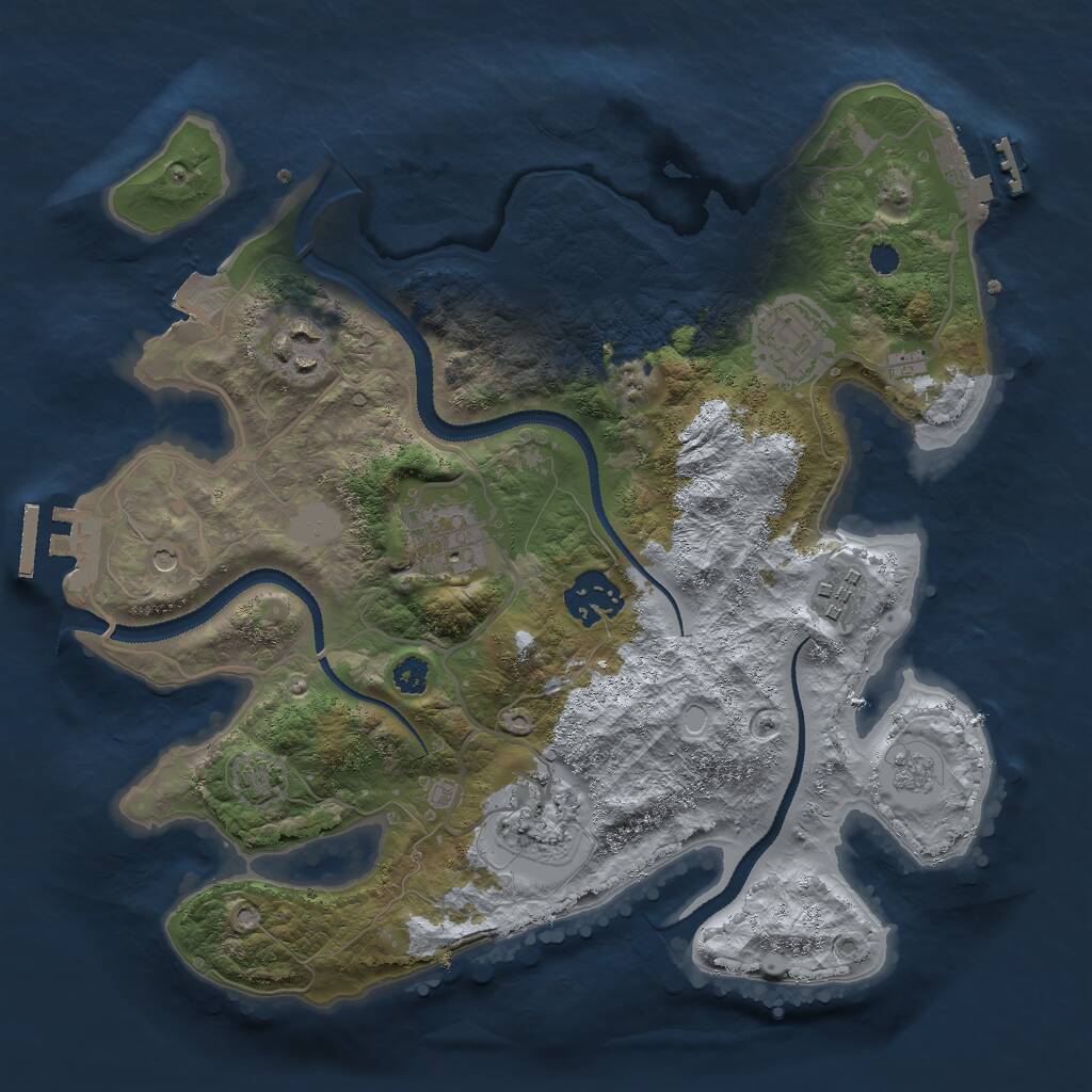 Rust Map: Procedural Map, Size: 3000, Seed: 338986828, 12 Monuments