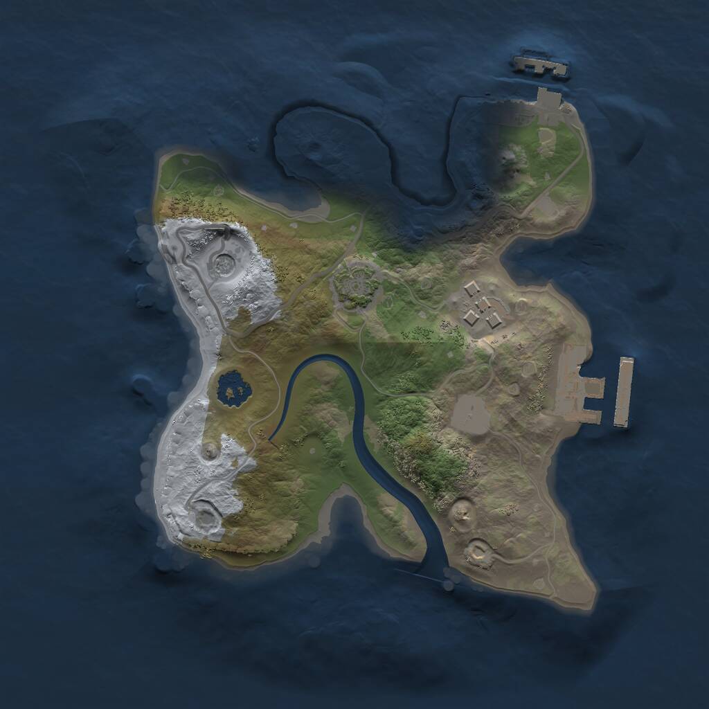 Rust Map: Procedural Map, Size: 2058, Seed: 23456, 6 Monuments