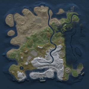 Thumbnail Rust Map: Procedural Map, Size: 3500, Seed: 1729871699, 13 Monuments