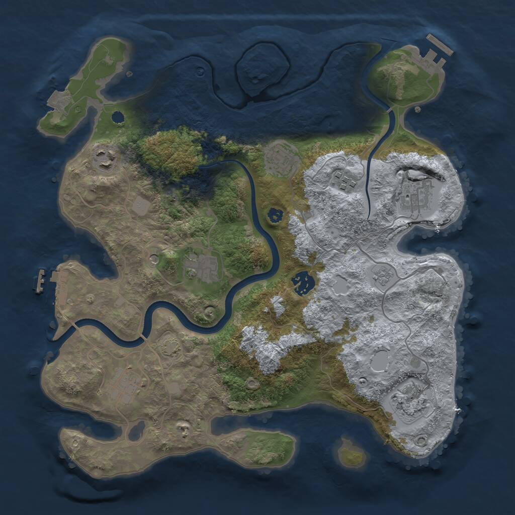 Rust Map: Procedural Map, Size: 3400, Seed: 995825776, 14 Monuments