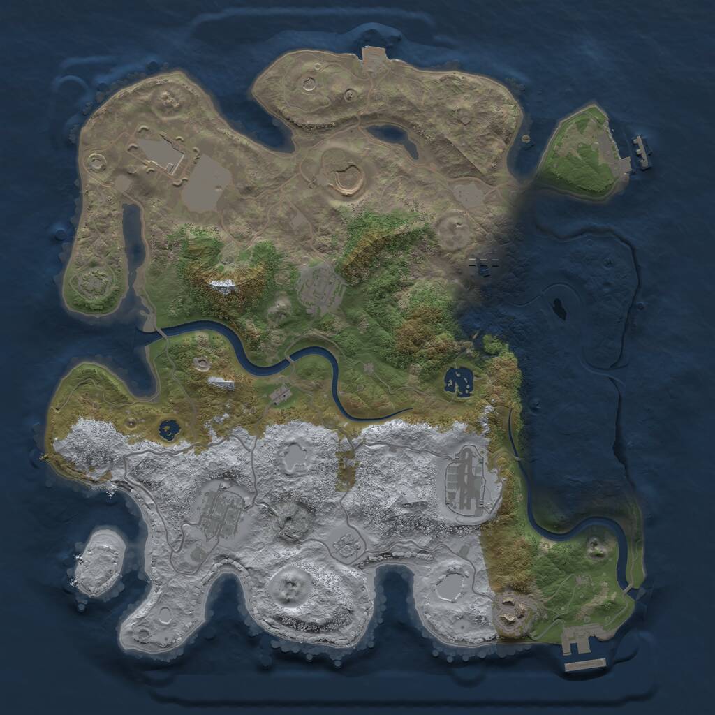 Rust Map: Procedural Map, Size: 3500, Seed: 2417022, 14 Monuments