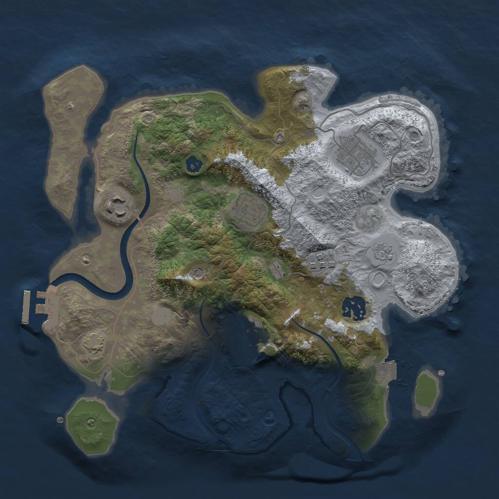 Rust Map: Procedural Map, Size: 3000, Seed: 3763, 11 Monuments