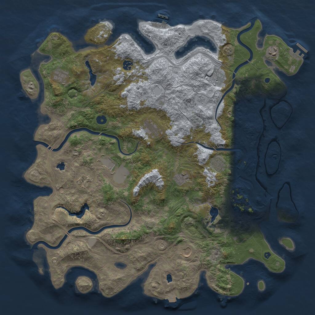 Rust Map: Procedural Map, Size: 4800, Seed: 794704844, 17 Monuments