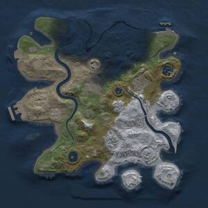 Thumbnail Rust Map: Procedural Map, Size: 3000, Seed: 23165, 12 Monuments