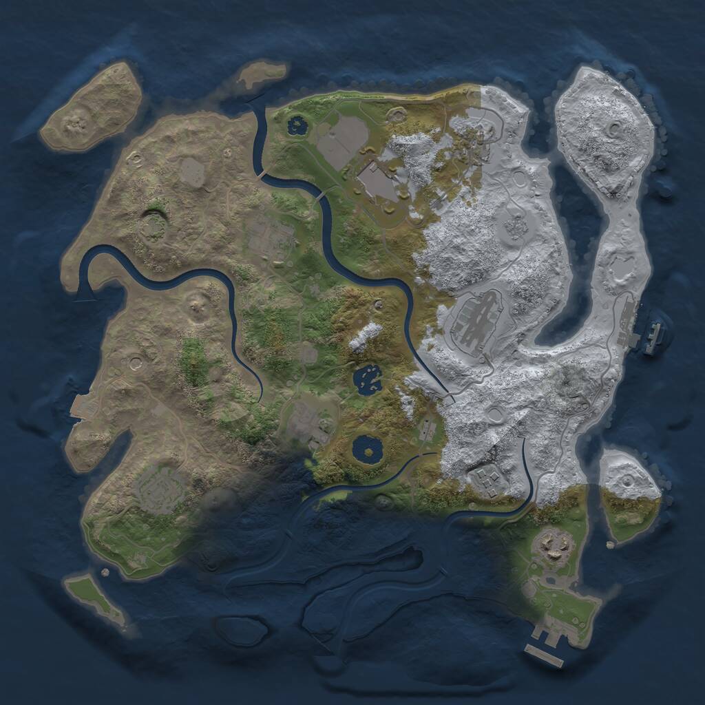 Rust Map: Procedural Map, Size: 3500, Seed: 233983576, 15 Monuments