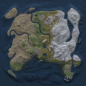 Thumbnail Rust Map: Procedural Map, Size: 3500, Seed: 233983576, 15 Monuments