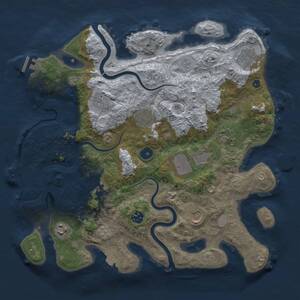 Thumbnail Rust Map: Procedural Map, Size: 3750, Seed: 74602035, 16 Monuments