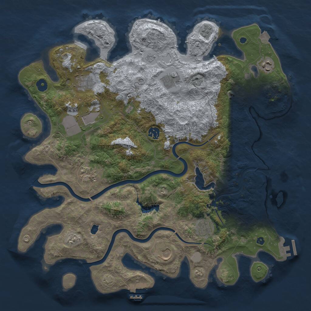 Rust Map: Procedural Map, Size: 4000, Seed: 5698743, 15 Monuments