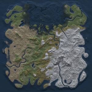 Thumbnail Rust Map: Procedural Map, Size: 6000, Seed: 1017195116, 17 Monuments
