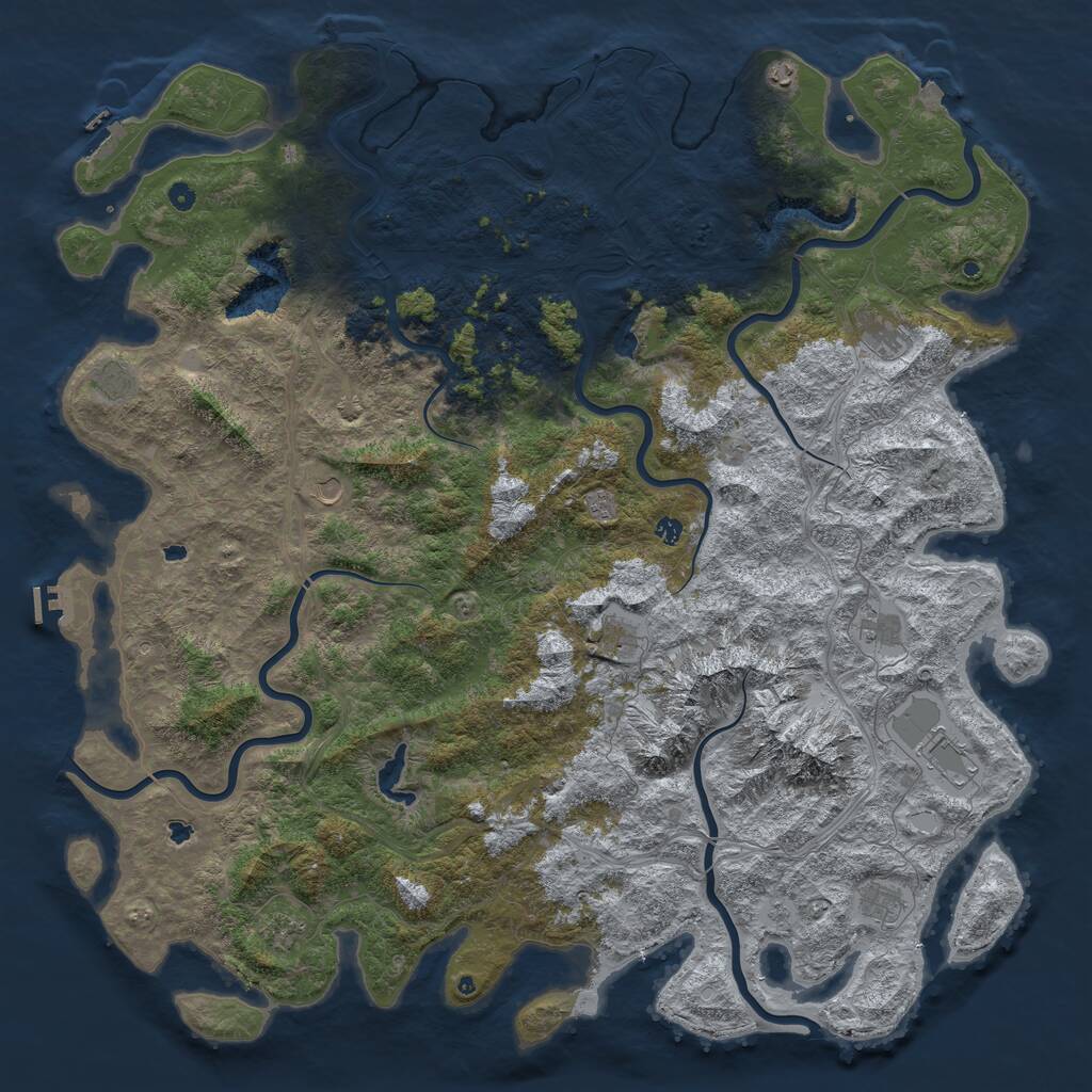 Rust Map: Procedural Map, Size: 6000, Seed: 1017195116, 17 Monuments