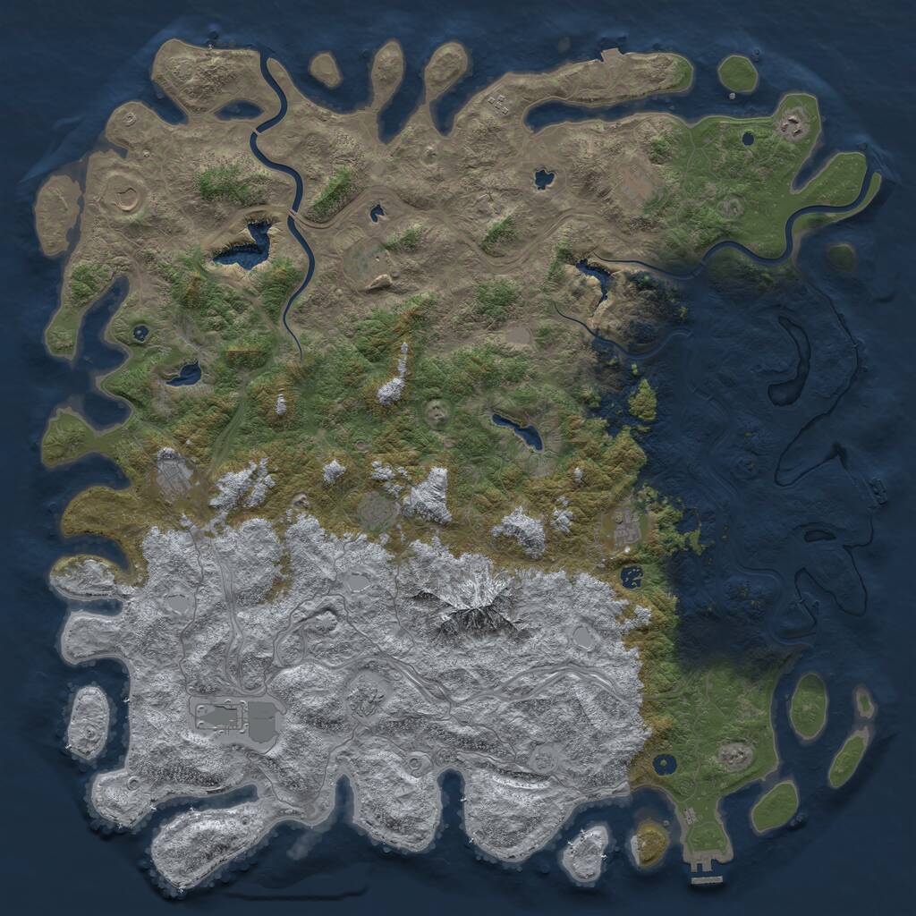 Rust Map: Procedural Map, Size: 6000, Seed: 177777, 17 Monuments
