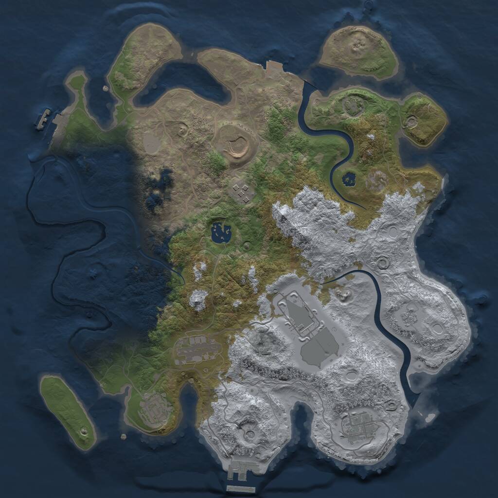 Rust Map: Procedural Map, Size: 3500, Seed: 14497999, 13 Monuments