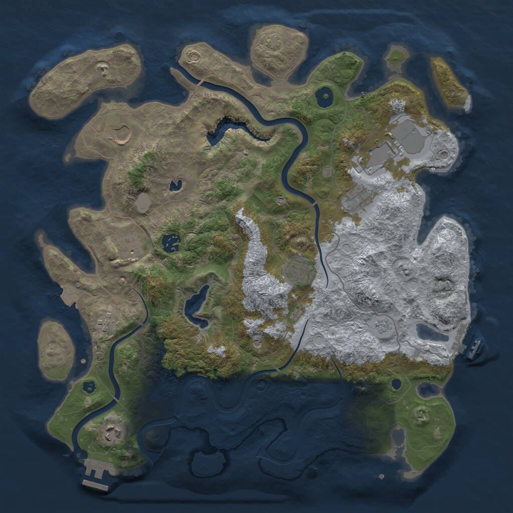 Rust Map: Procedural Map, Size: 4000, Seed: 29317281, 14 Monuments
