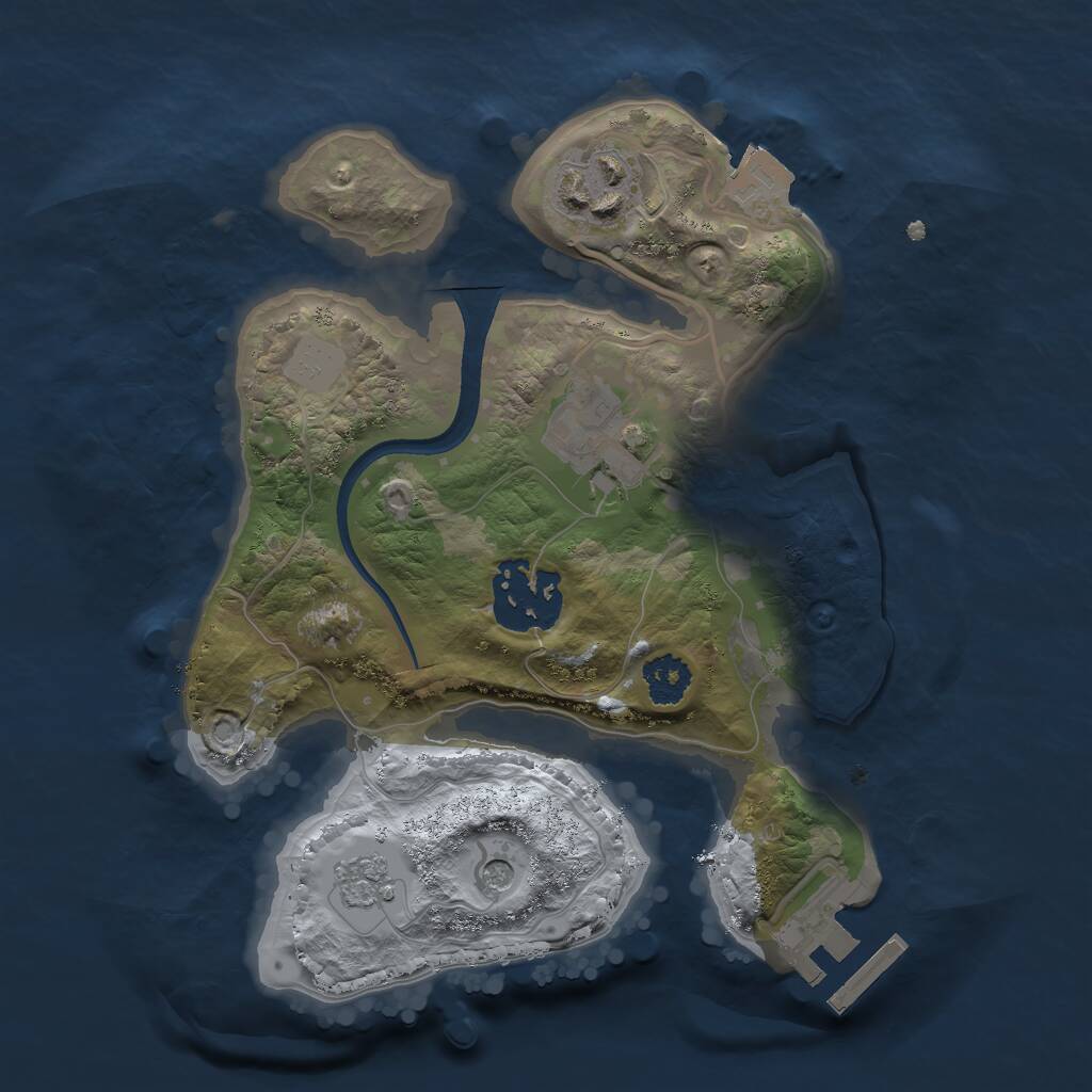 Rust Map: Procedural Map, Size: 2250, Seed: 1886406234, 7 Monuments