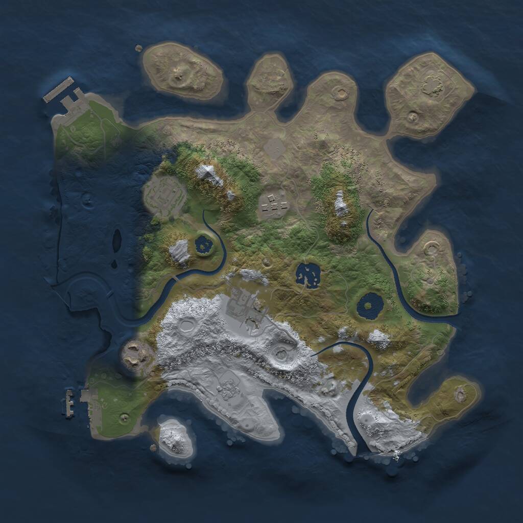 Rust Map: Procedural Map, Size: 3000, Seed: 77298, 11 Monuments