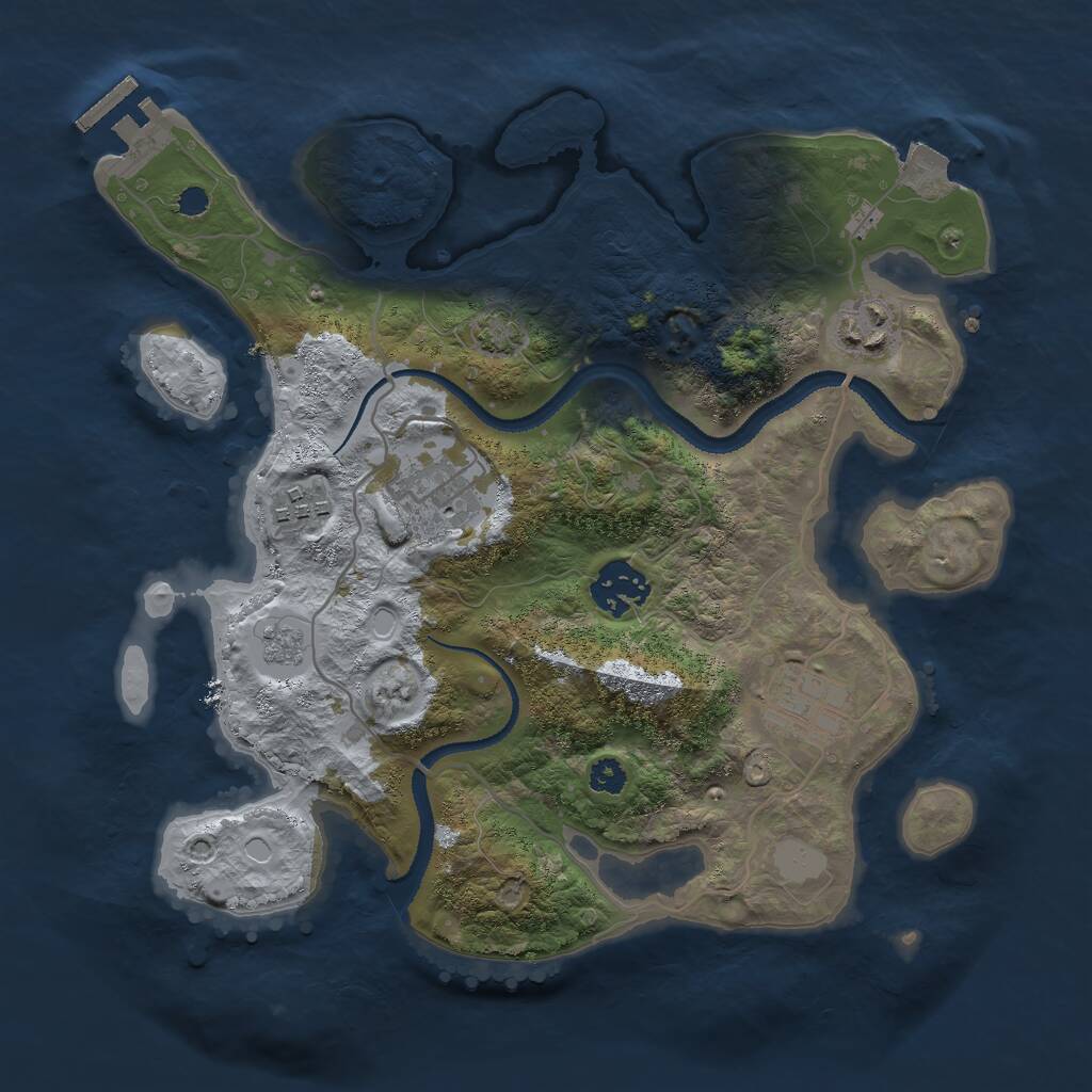 Rust Map: Procedural Map, Size: 3000, Seed: 261007343, 9 Monuments