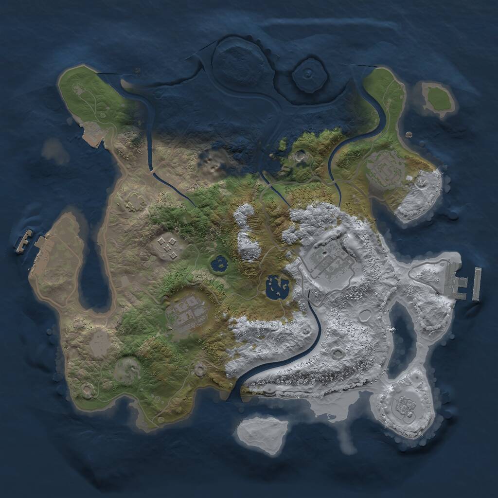 Rust Map: Procedural Map, Size: 3000, Seed: 1550090525, 11 Monuments