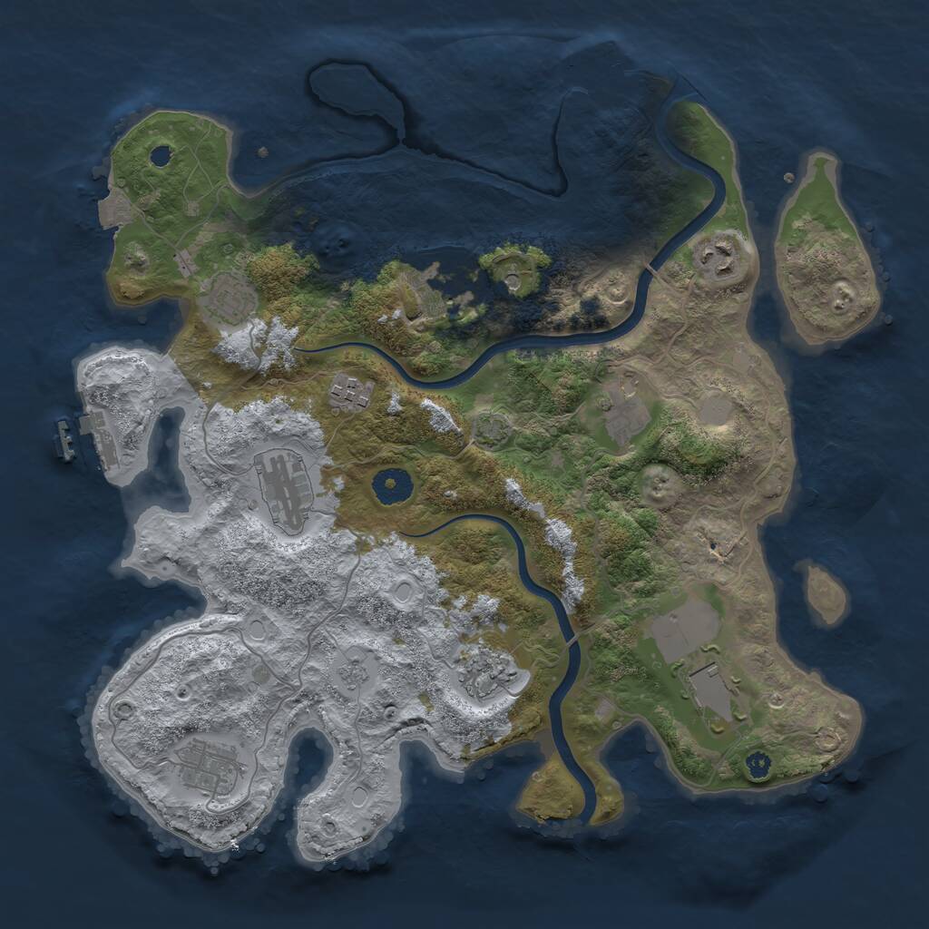 Rust Map: Procedural Map, Size: 3650, Seed: 697581, 15 Monuments