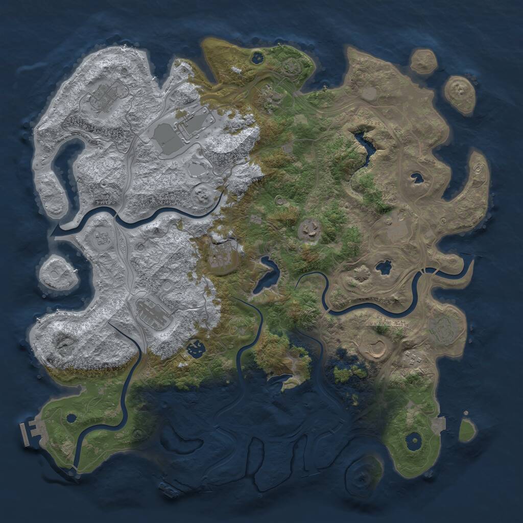Rust Map: Procedural Map, Size: 4500, Seed: 1890479006, 17 Monuments