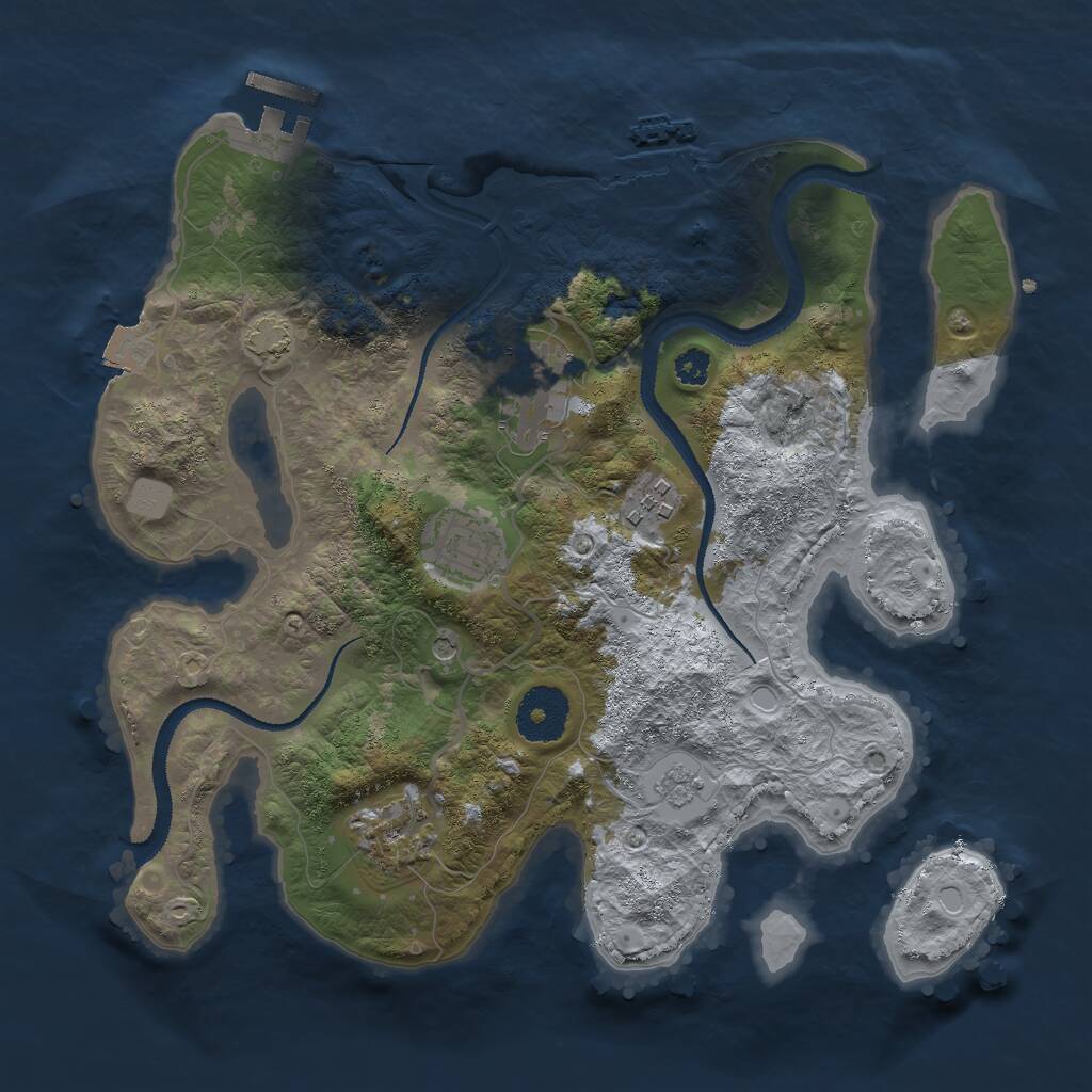 Rust Map: Procedural Map, Size: 3000, Seed: 84277, 10 Monuments