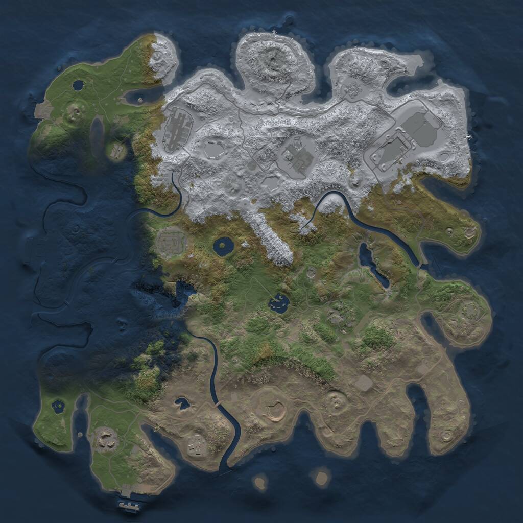 Rust Map: Procedural Map, Size: 4000, Seed: 1082267387, 15 Monuments