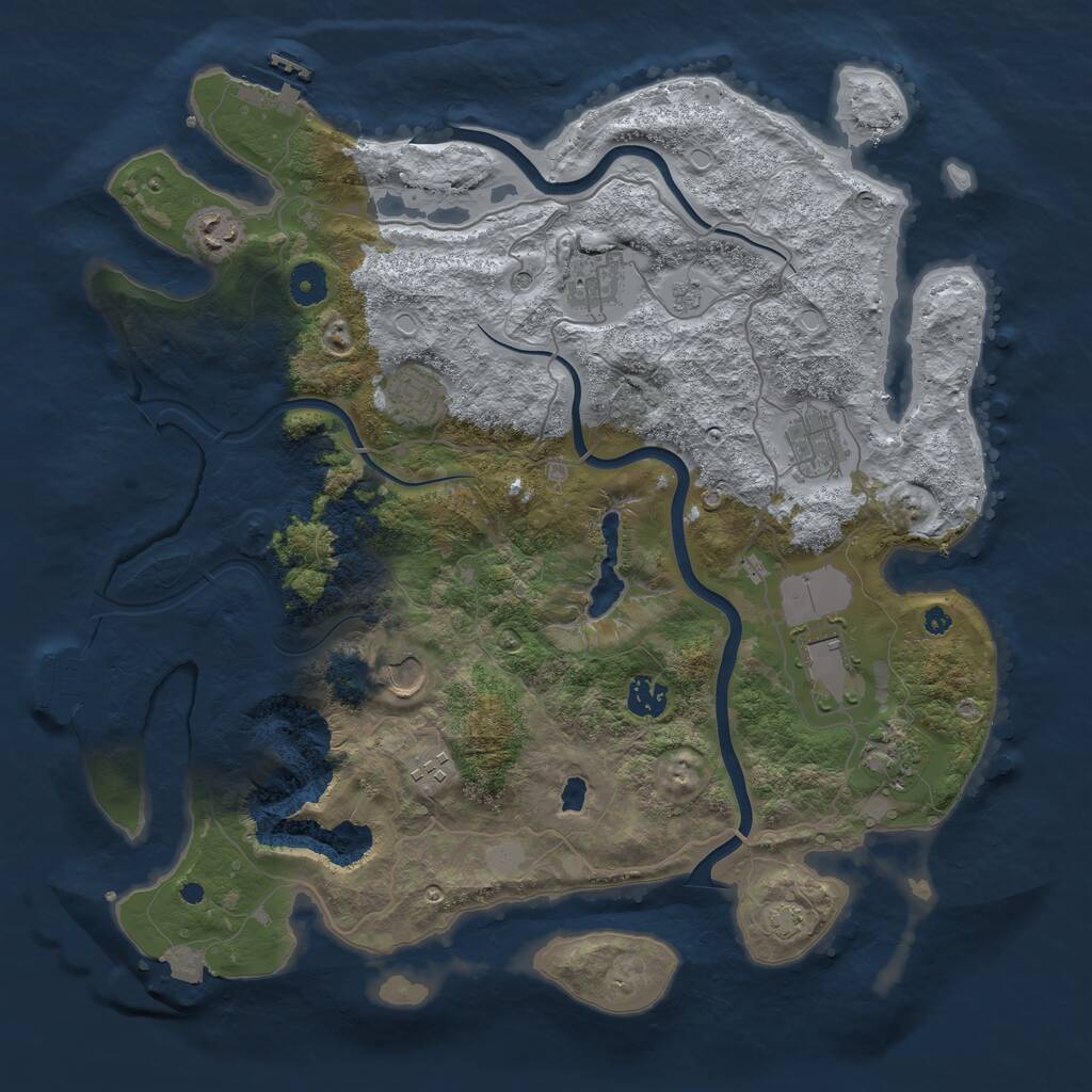 Rust Map: Procedural Map, Size: 4000, Seed: 644244, 15 Monuments