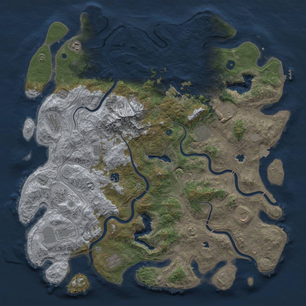 Rust Map: Procedural Map, Size: 5000, Seed: 48293117, 17 Monuments