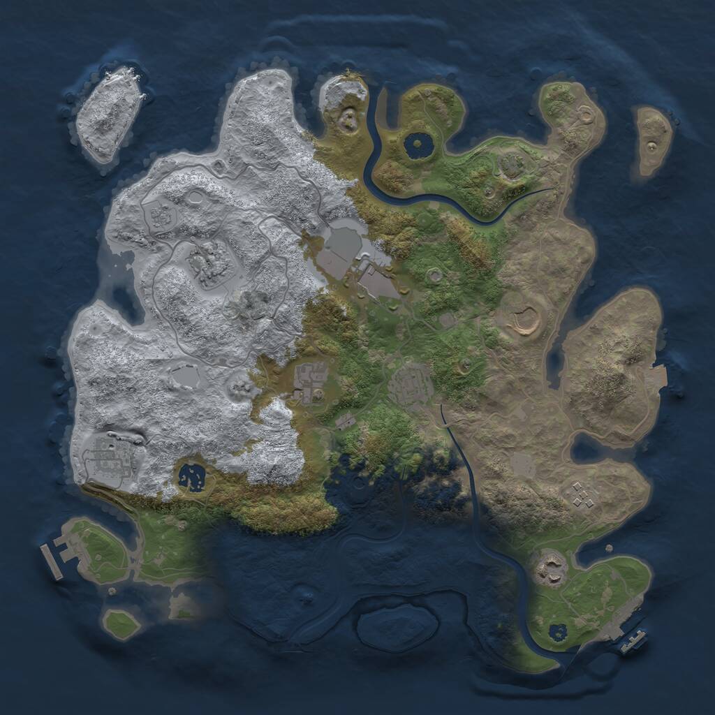 Rust Map: Procedural Map, Size: 3800, Seed: 627037534, 15 Monuments